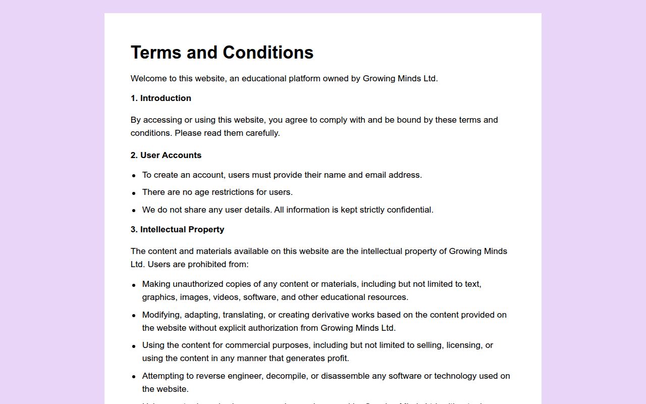 Terms and Conditions